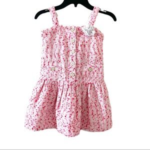 Janie and Jack Girls Pink Cotton Blend Tweed Sleeveless Dress Size 5